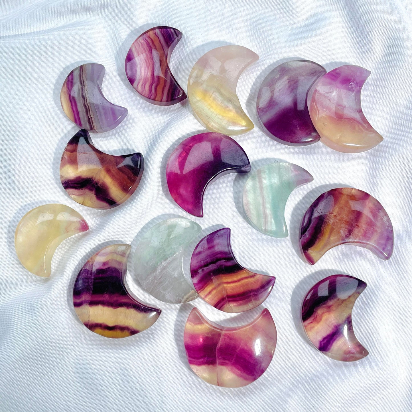 Natural crystal - Rainbow fluorite palm stone/butterfly/moon,perfect gift,beautiful decoration