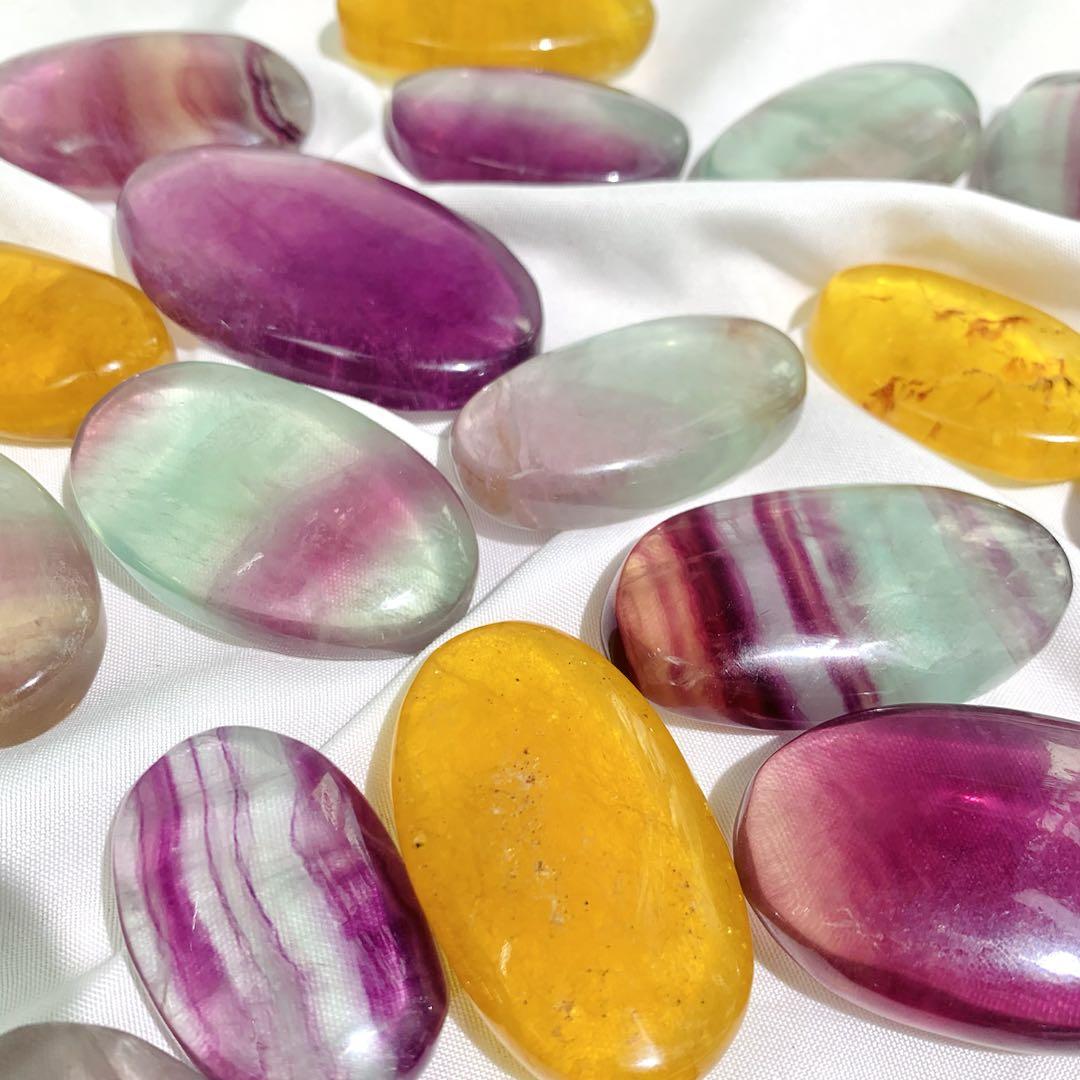 Natural crystal - Rainbow fluorite palm stone/butterfly/moon,perfect gift,beautiful decoration