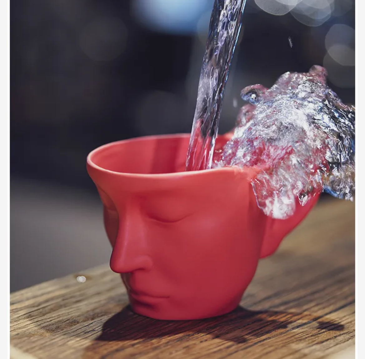 Gr Inspiration セラミックマットフェイスシェイプティーカップ&ソーサー、奇妙な外観、ギフトに最適