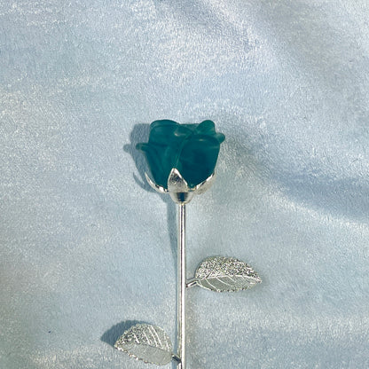 3 Crystal Roses with Holder