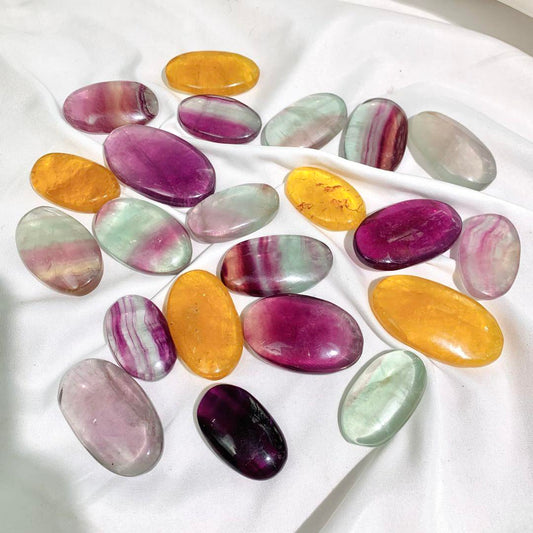 Natural crystal - Rainbow fluorite palm stone/butterfly/moon,perfect gift,beautiful decoration